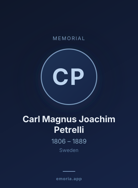 Memorial portrait of Carl Magnus Joachim Petrelli