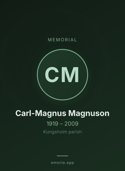 Memorial portrait of Carl-Magnus Magnuson