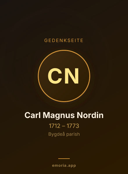 Gedenkportrait von Carl Magnus Nordin