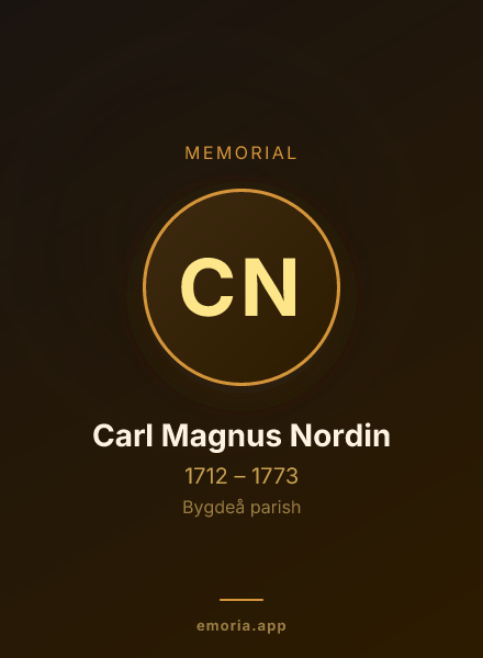 Memorial portrait of Carl Magnus Nordin