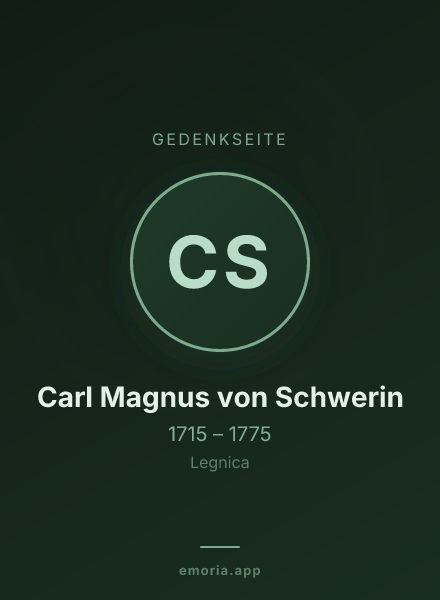 Gedenkportrait von Carl Magnus von Schwerin