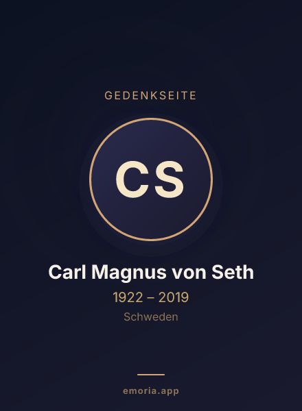 Gedenkportrait von Carl Magnus von Seth