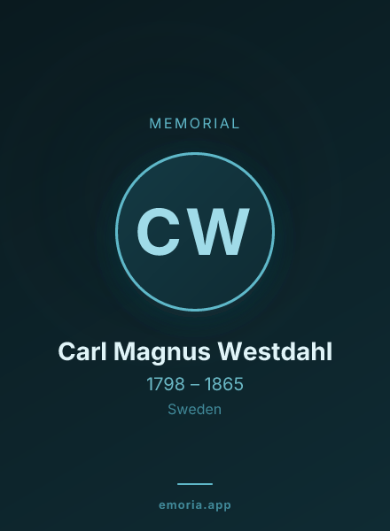 Memorial portrait of Carl Magnus Westdahl