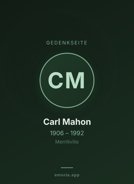 Gedenkportrait von Carl Mahon