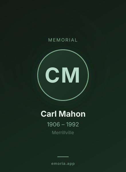 Memorial portrait of Carl Mahon