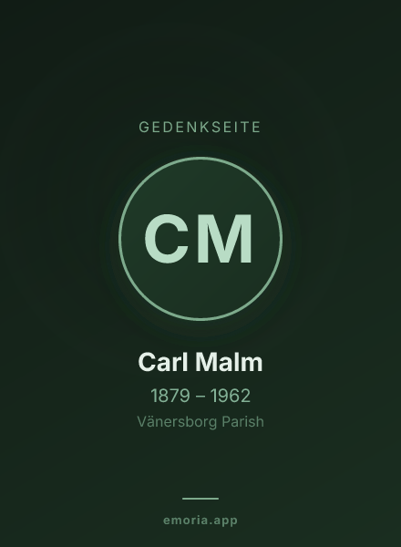 Gedenkportrait von Carl Malm