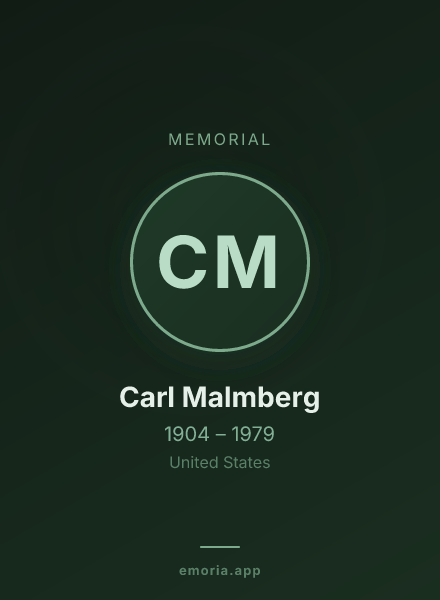 Memorial portrait of Carl Malmberg