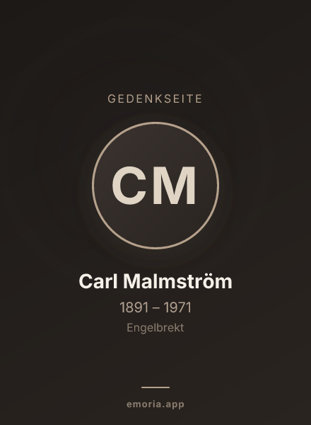 Gedenkportrait von Carl Malmström
