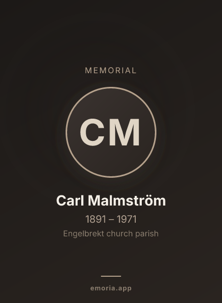 Memorial portrait of Carl Malmström