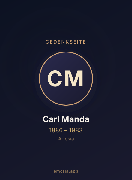 Gedenkportrait von Carl Manda