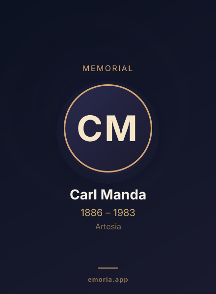 Memorial portrait of Carl Manda