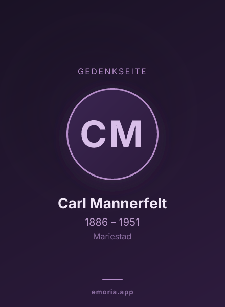 Gedenkportrait von Carl Mannerfelt