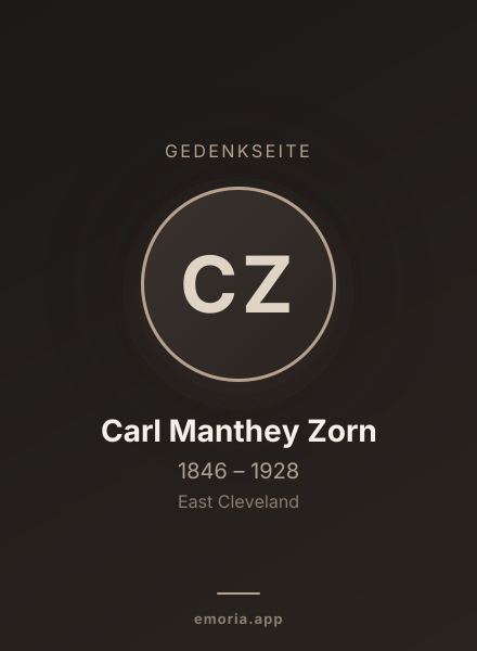 Gedenkportrait von Carl Manthey Zorn