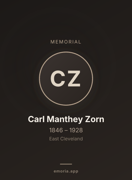 Memorial portrait of Carl Manthey Zorn