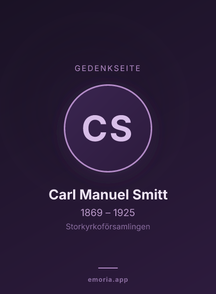 Gedenkportrait von Carl Manuel Smitt