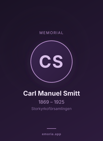 Memorial portrait of Carl Manuel Smitt