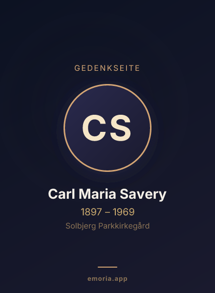 Gedenkportrait von Carl Maria Savery