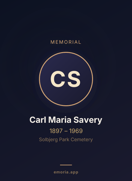 Memorial portrait of Carl Maria Savery