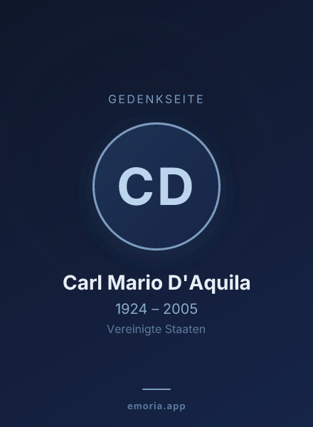 Gedenkportrait von Carl Mario D'Aquila