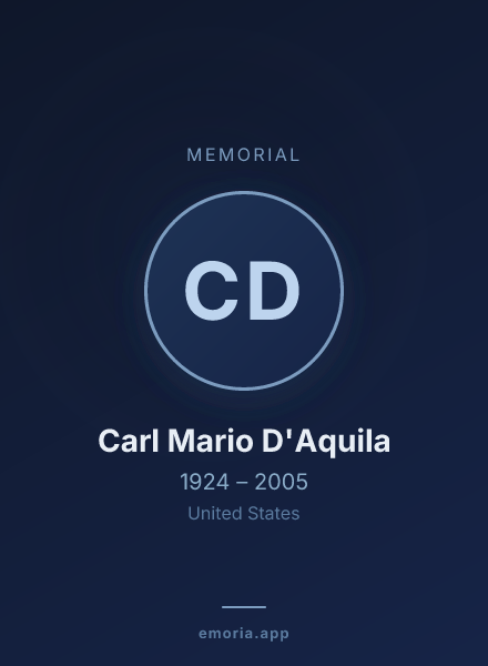 Memorial portrait of Carl Mario D'Aquila