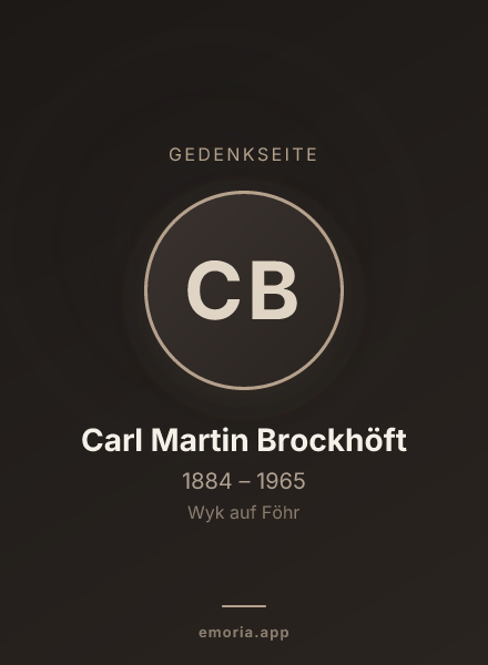 Gedenkportrait von Carl Martin Brockhöft