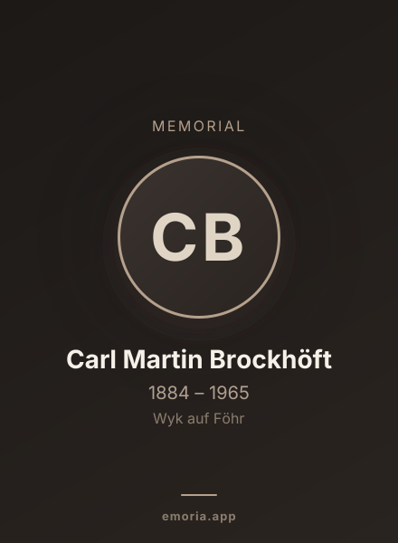 Memorial portrait of Carl Martin Brockhöft