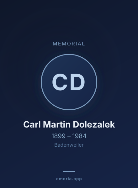 Memorial portrait of Carl Martin Dolezalek