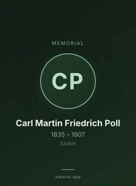 Memorial portrait of Carl Martin Friedrich Poll