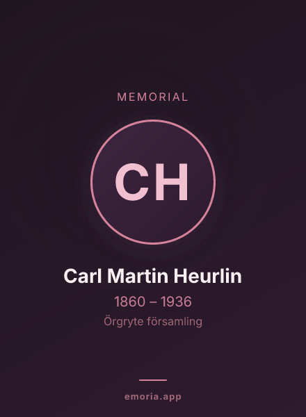 Memorial portrait of Carl Martin Heurlin
