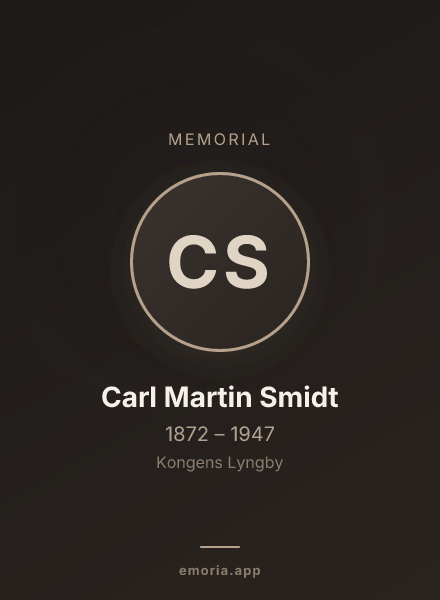 Memorial portrait of Carl Martin Smidt