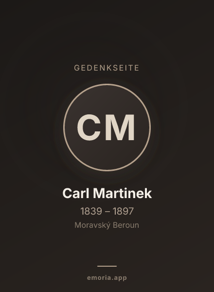 Gedenkportrait von Carl Martinek