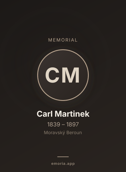 Memorial portrait of Carl Martinek