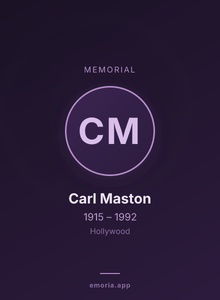 Memorial portrait of Carl Maston