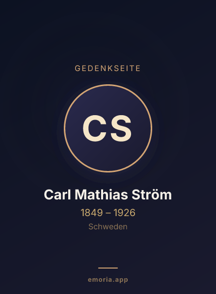 Gedenkportrait von Carl Mathias Ström