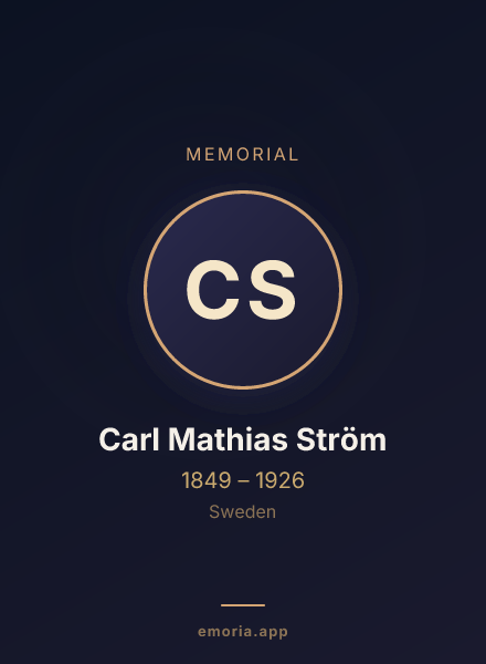Memorial portrait of Carl Mathias Ström