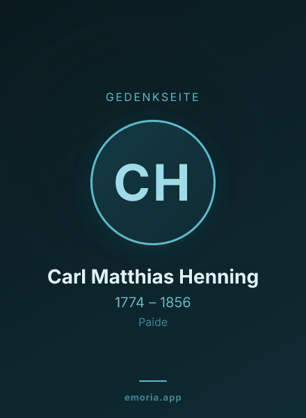 Gedenkportrait von Carl Matthias Henning