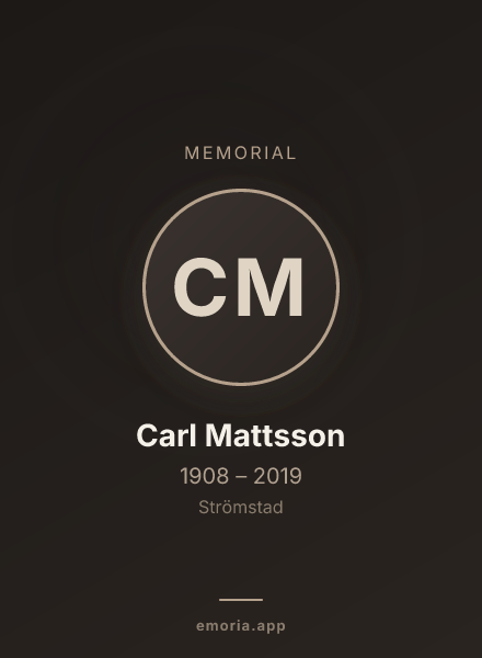 Memorial portrait of Carl Mattsson