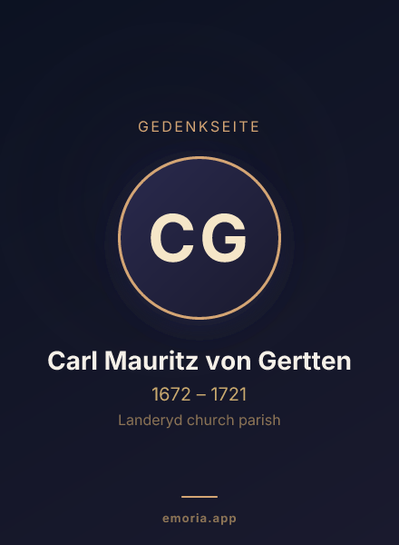 Gedenkportrait von Carl Mauritz von Gertten