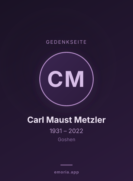 Gedenkportrait von Carl Maust Metzler