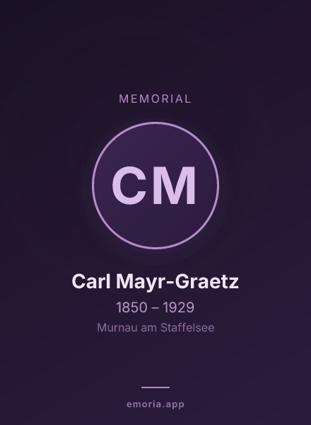 Memorial portrait of Carl Mayr-Graetz