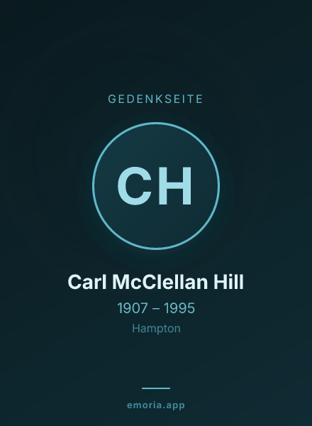 Gedenkportrait von Carl McClellan Hill