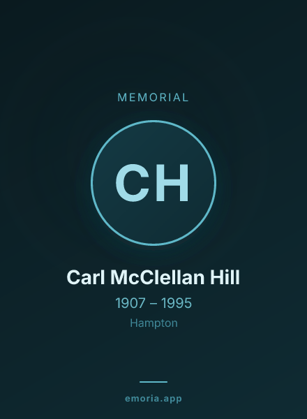 Memorial portrait of Carl McClellan Hill