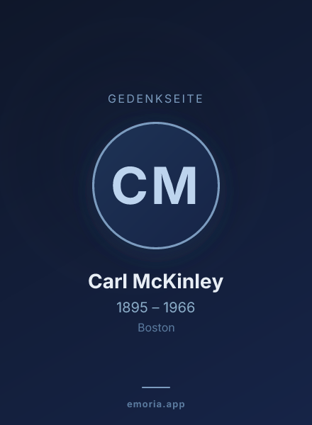 Gedenkportrait von Carl McKinley