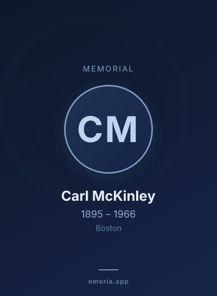 Memorial portrait of Carl McKinley