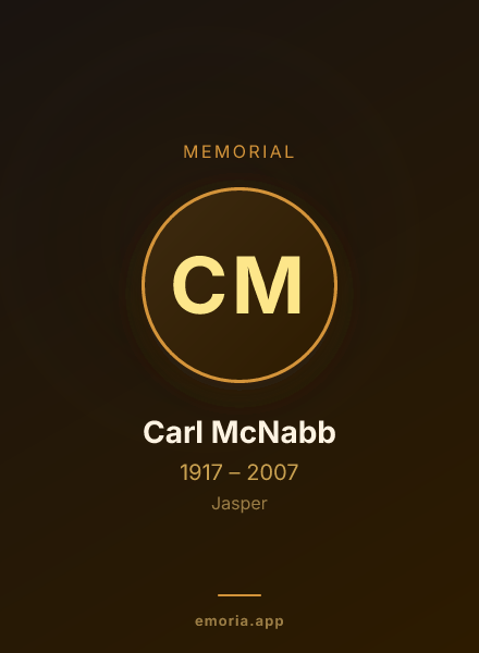 Memorial portrait of Carl McNabb