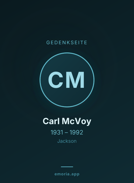Gedenkportrait von Carl McVoy