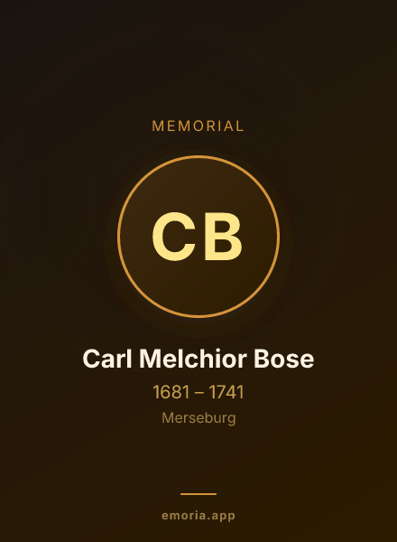 Memorial portrait of Carl Melchior Bose