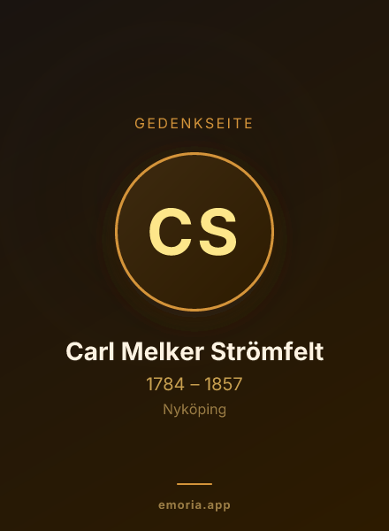 Gedenkportrait von Carl Melker Strömfelt