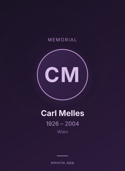Memorial portrait of Carl Melles