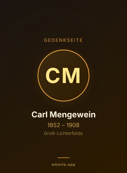 Gedenkportrait von Carl Mengewein